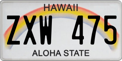 HI license plate ZXW475