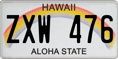 HI license plate ZXW476