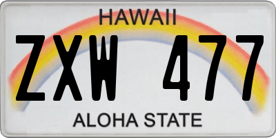 HI license plate ZXW477