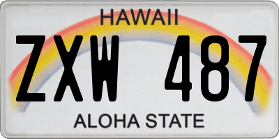 HI license plate ZXW487