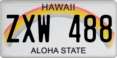 HI license plate ZXW488