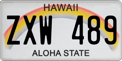 HI license plate ZXW489