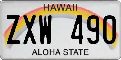 HI license plate ZXW490