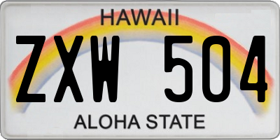 HI license plate ZXW504