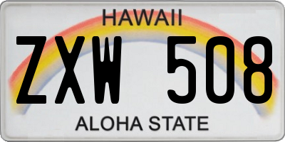 HI license plate ZXW508