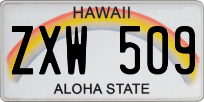 HI license plate ZXW509