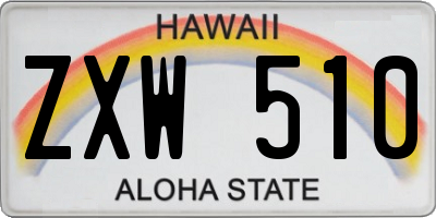 HI license plate ZXW510
