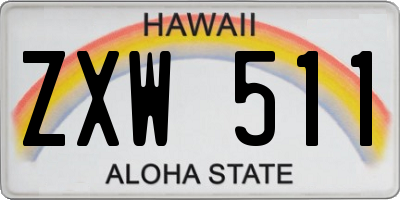 HI license plate ZXW511