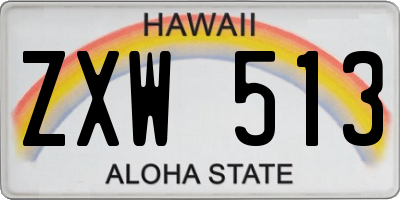 HI license plate ZXW513