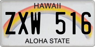 HI license plate ZXW516