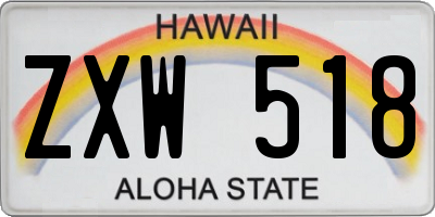 HI license plate ZXW518