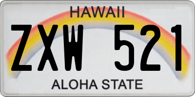 HI license plate ZXW521