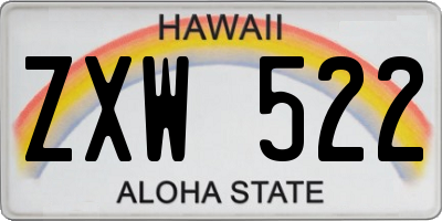 HI license plate ZXW522