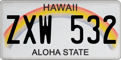 HI license plate ZXW532