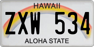 HI license plate ZXW534