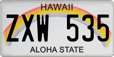 HI license plate ZXW535
