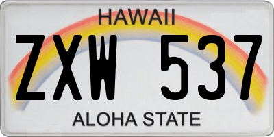 HI license plate ZXW537