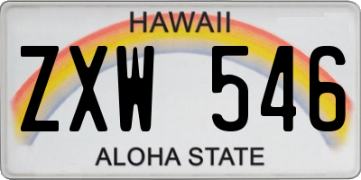 HI license plate ZXW546