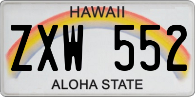HI license plate ZXW552