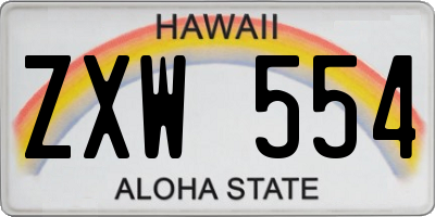 HI license plate ZXW554