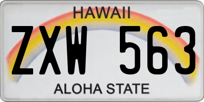 HI license plate ZXW563