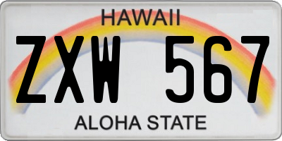 HI license plate ZXW567