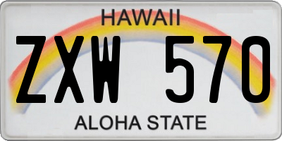 HI license plate ZXW570