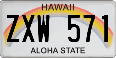 HI license plate ZXW571