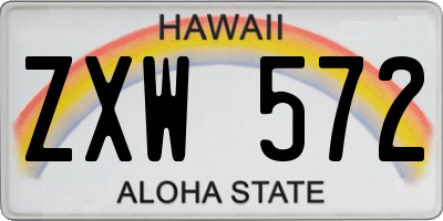 HI license plate ZXW572