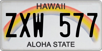 HI license plate ZXW577