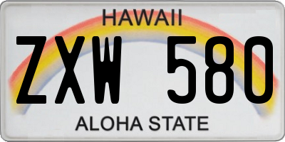 HI license plate ZXW580
