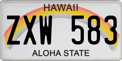 HI license plate ZXW583