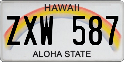 HI license plate ZXW587