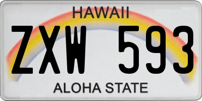 HI license plate ZXW593