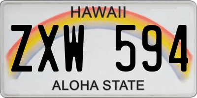 HI license plate ZXW594