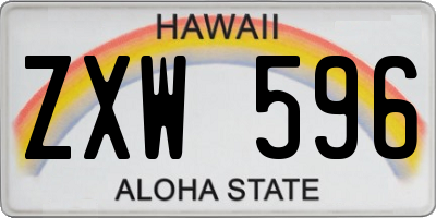 HI license plate ZXW596