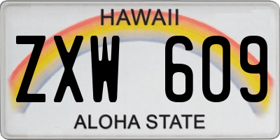 HI license plate ZXW609