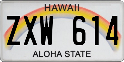 HI license plate ZXW614