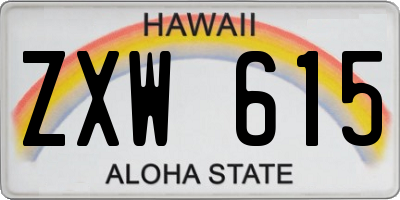 HI license plate ZXW615