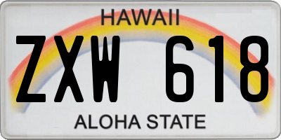 HI license plate ZXW618