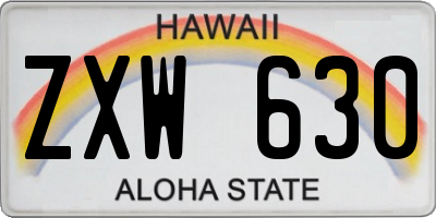 HI license plate ZXW630