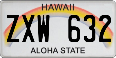 HI license plate ZXW632