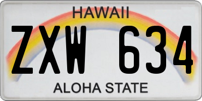 HI license plate ZXW634