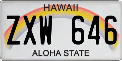 HI license plate ZXW646