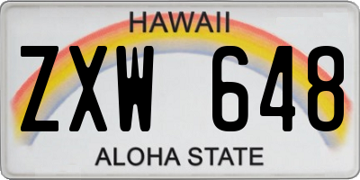 HI license plate ZXW648