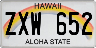 HI license plate ZXW652