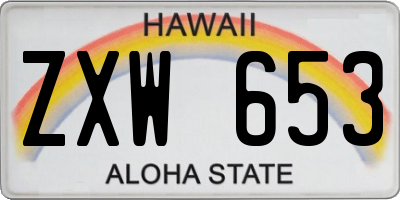 HI license plate ZXW653