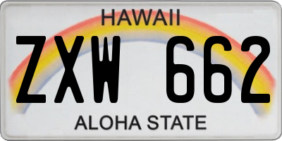 HI license plate ZXW662