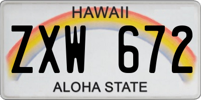 HI license plate ZXW672
