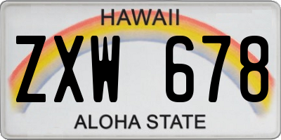 HI license plate ZXW678